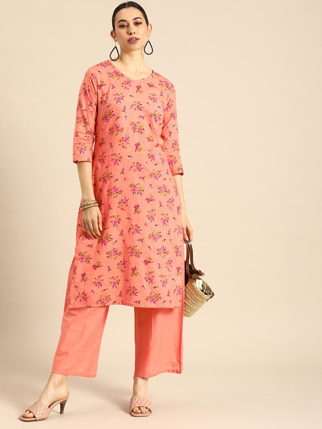 Thrinay collection Women's Georgette Kurti - Premium Indian Kurti for  Women's Stitched Kurta Cocktail Style Dress Women's